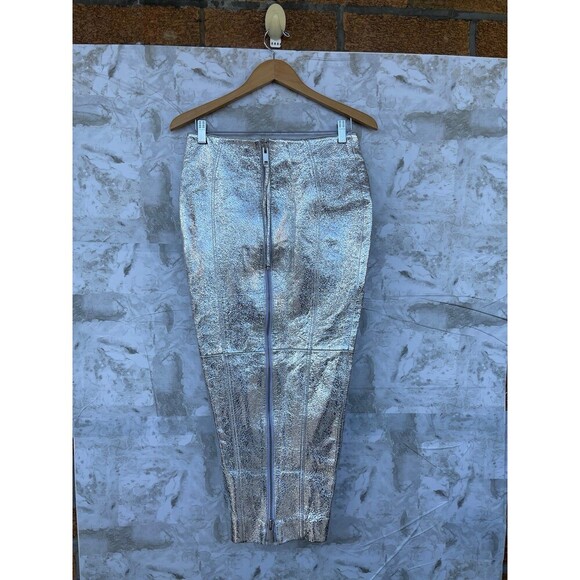 RETROFETE SILVER Liza Leather Skirt SIZE XS - Picture 5 of 12